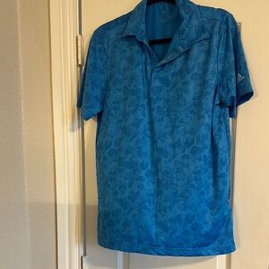 Adidas Blue Polo Shirt Moisture-Wicking Athletic Wear